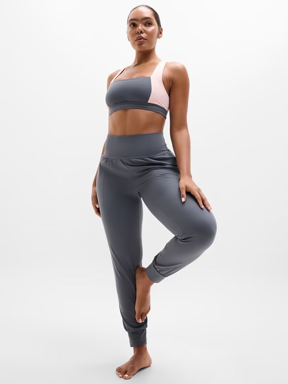 Athleta Salutation High Rise Jogger Blue Grey Sz L
